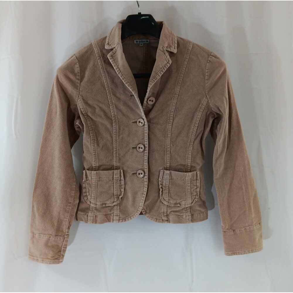 Vintage Sashimi Corduroy Jacket Fitted Women's Size Medium Tan Pockets